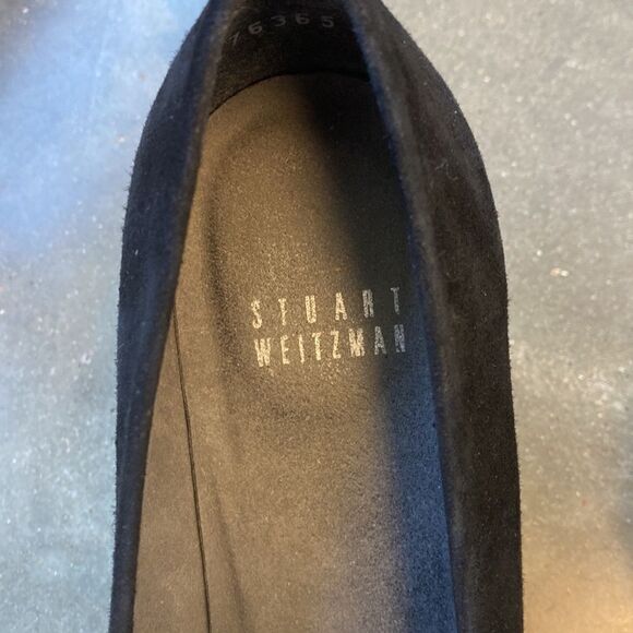 Stuart Weitzman 7 suede wedge heels black - Picture 6 of 9